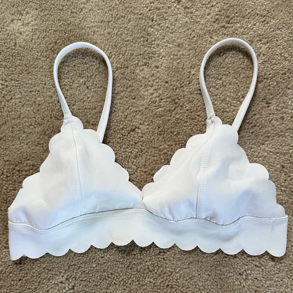 Missguided Scallop White Bikini Top Size 4